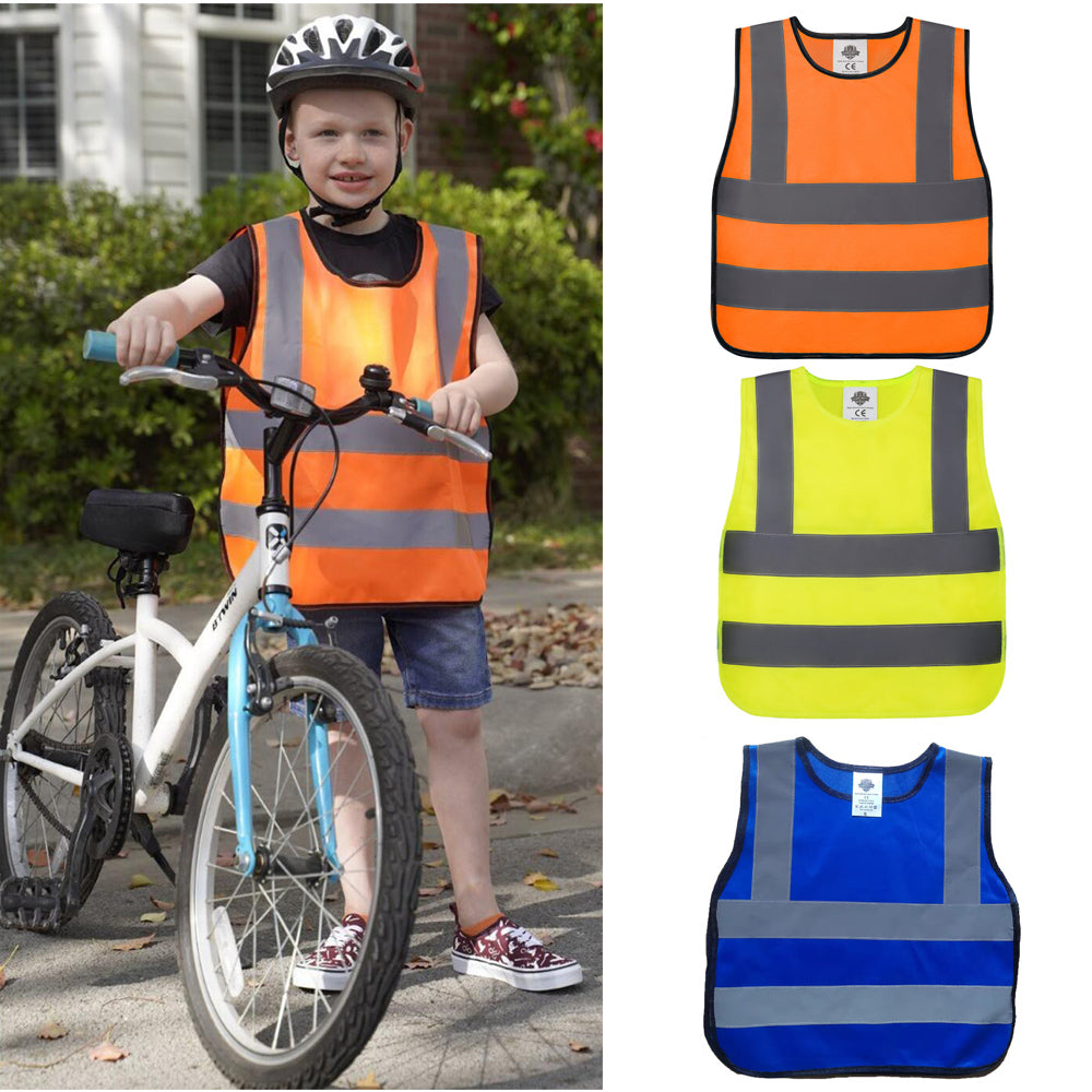 Dazonity Children's High Visibility Safety Vest, Reflective Strips, Fi