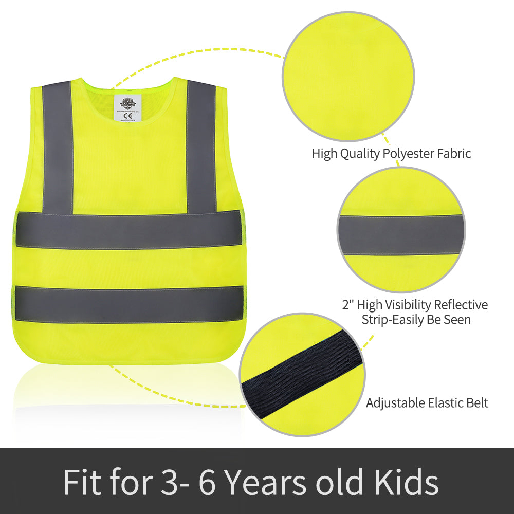 Dazonity Children's High Visibility Safety Vest, Reflective Strips, Fi –  Dazonity Safety