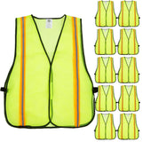 Dazonity High Visibility Reflective Safety Vest , Mesh,Reflective Strips, Fit for Men & Women, Work, Construction