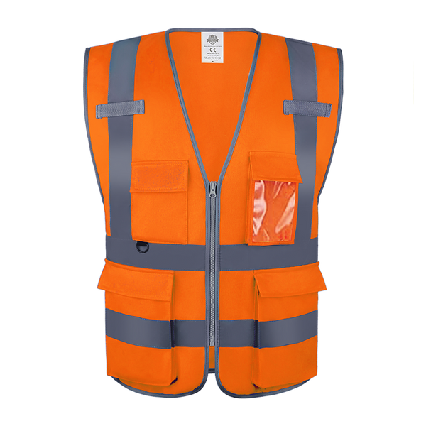 Dazonity High Visibility Safety Vest with Multi Pockets and Zipper , F – Dazonity  Safety